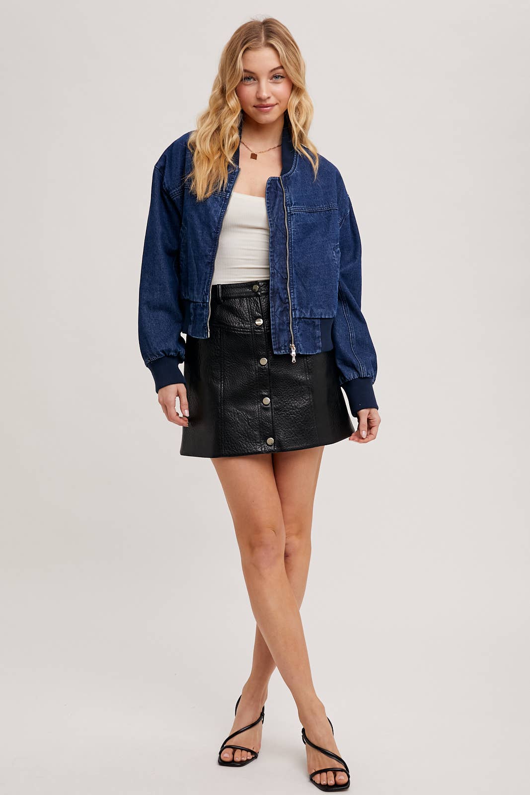 🎉SALE!!🎉FAUX LEATHER BOTTON DOWN A-LINE MINI SKIRT