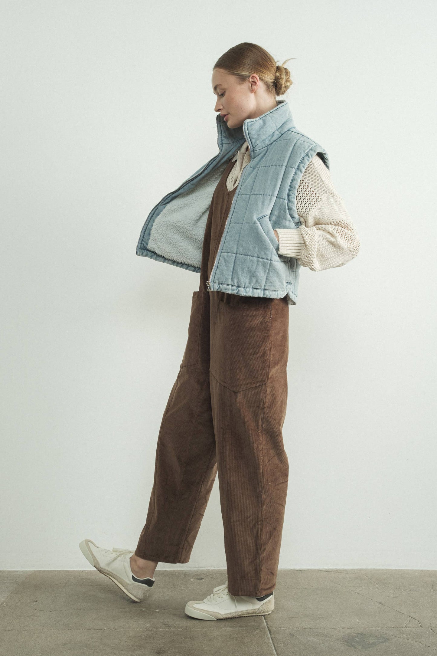 🎉SALE!!🎉 ALEXANDRA QUILTED SHERPA DENIM VEST