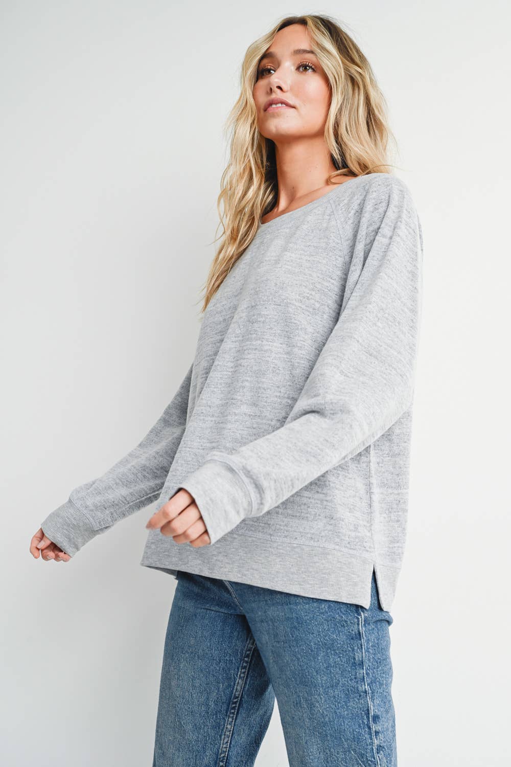 HEATHER CONTRAST SWEATSHIRT PULLOVER