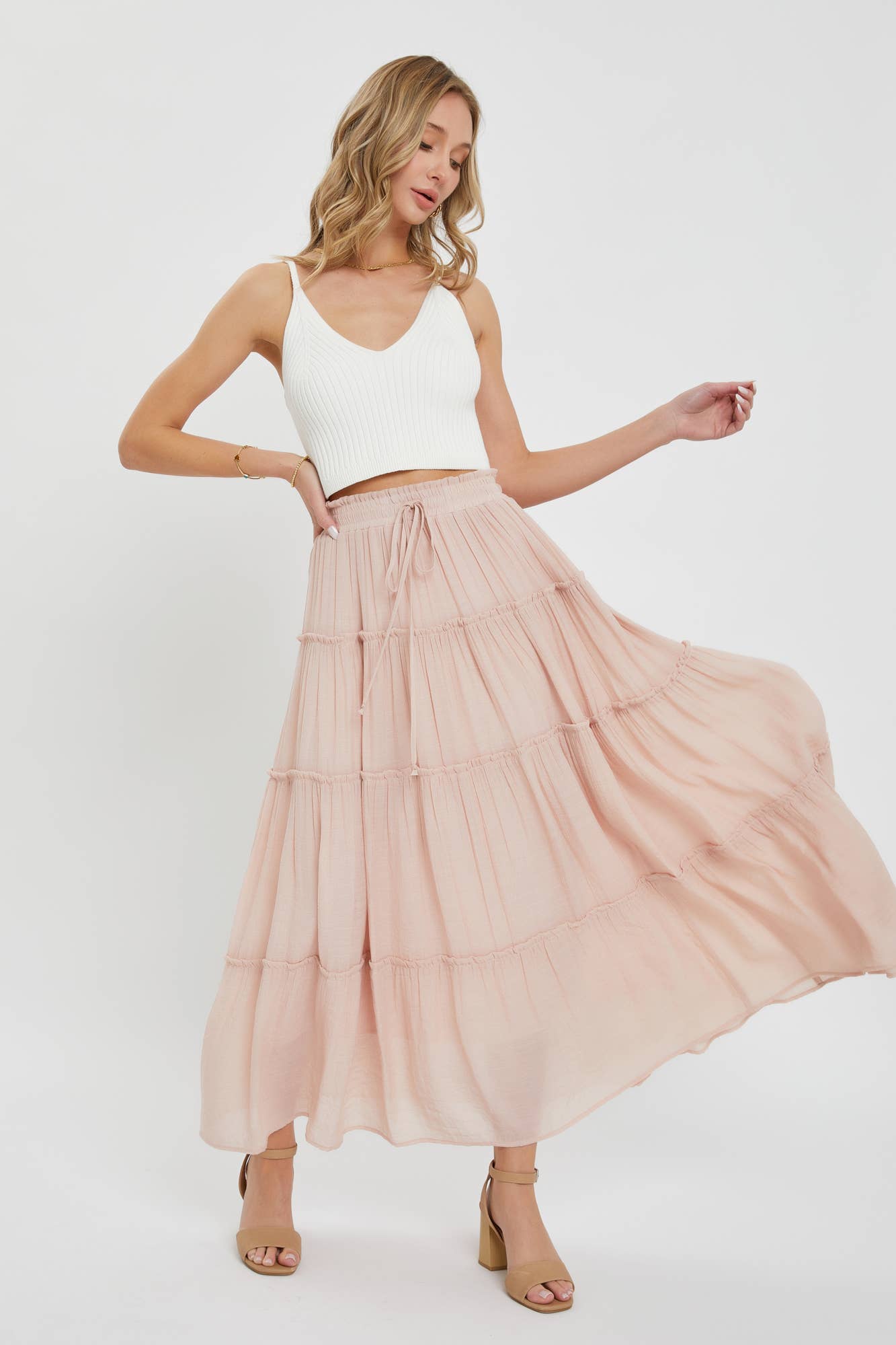 TIERED MAXI SKIRT