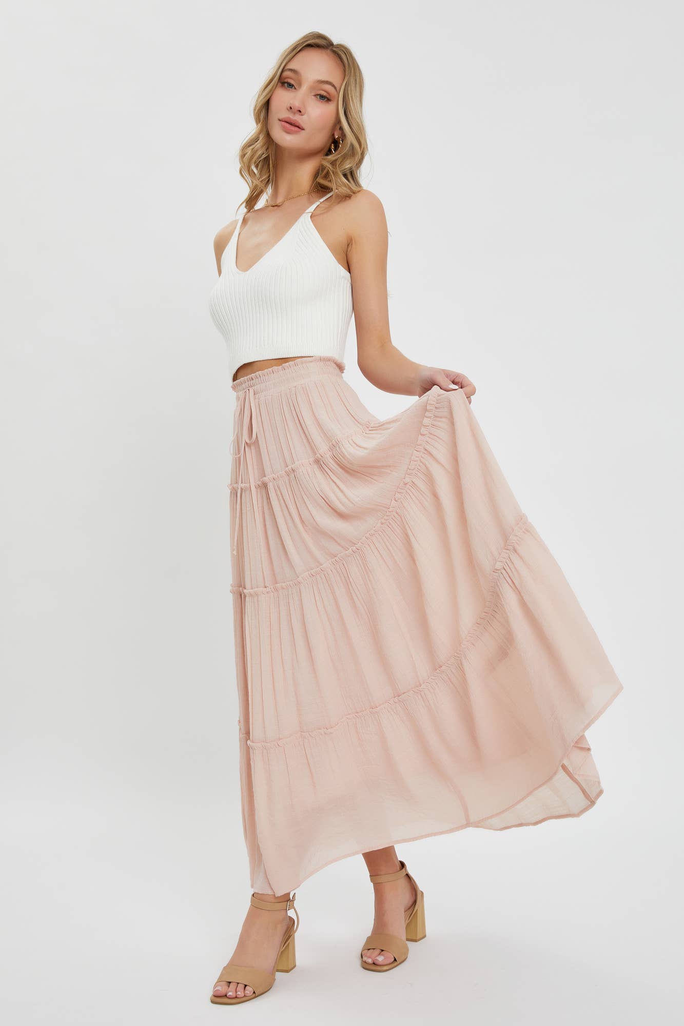TIERED MAXI SKIRT