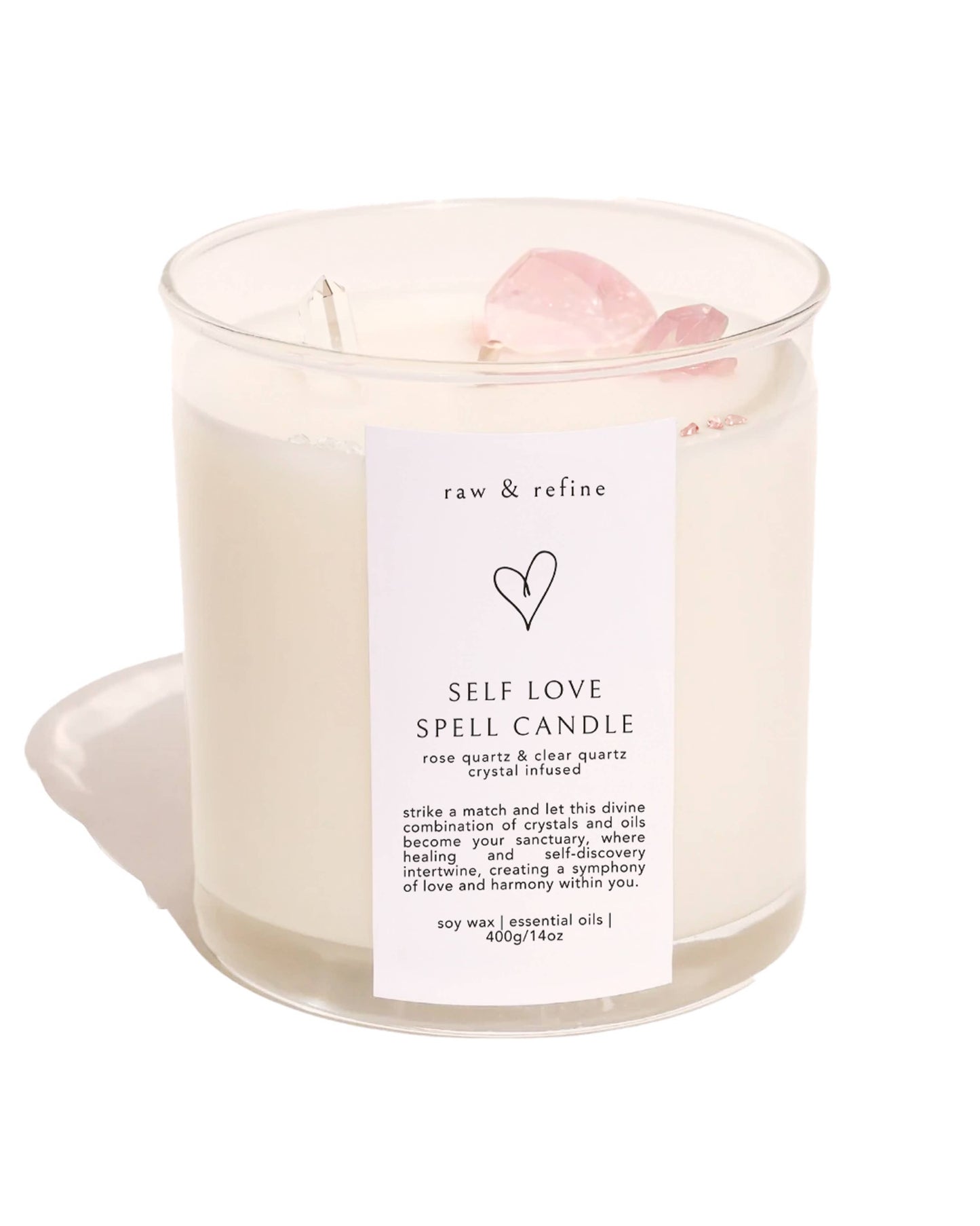 Self Love Spell Crystal Candle | Soy & All Natural