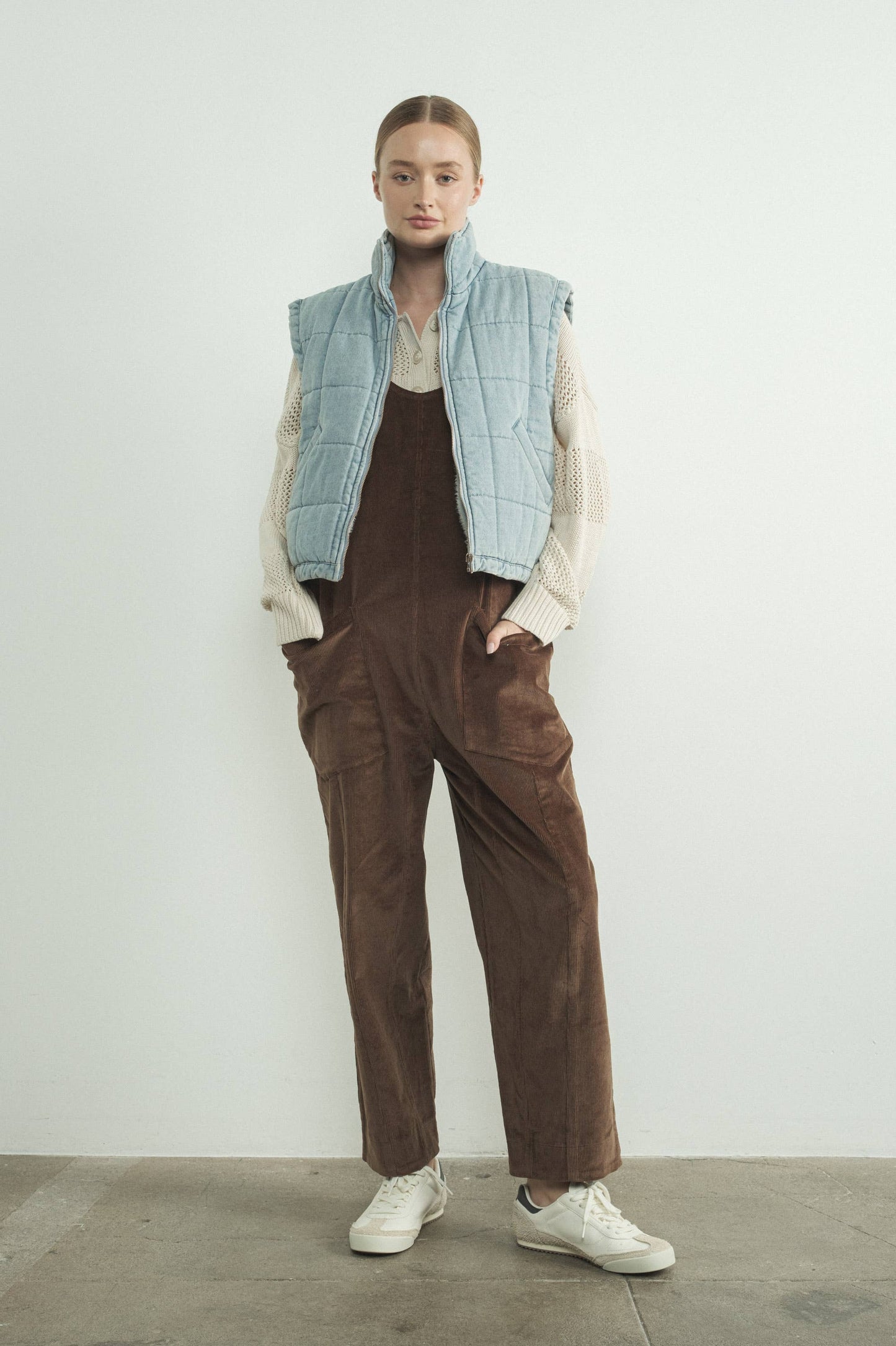 🎉SALE!!🎉 ALEXANDRA QUILTED SHERPA DENIM VEST