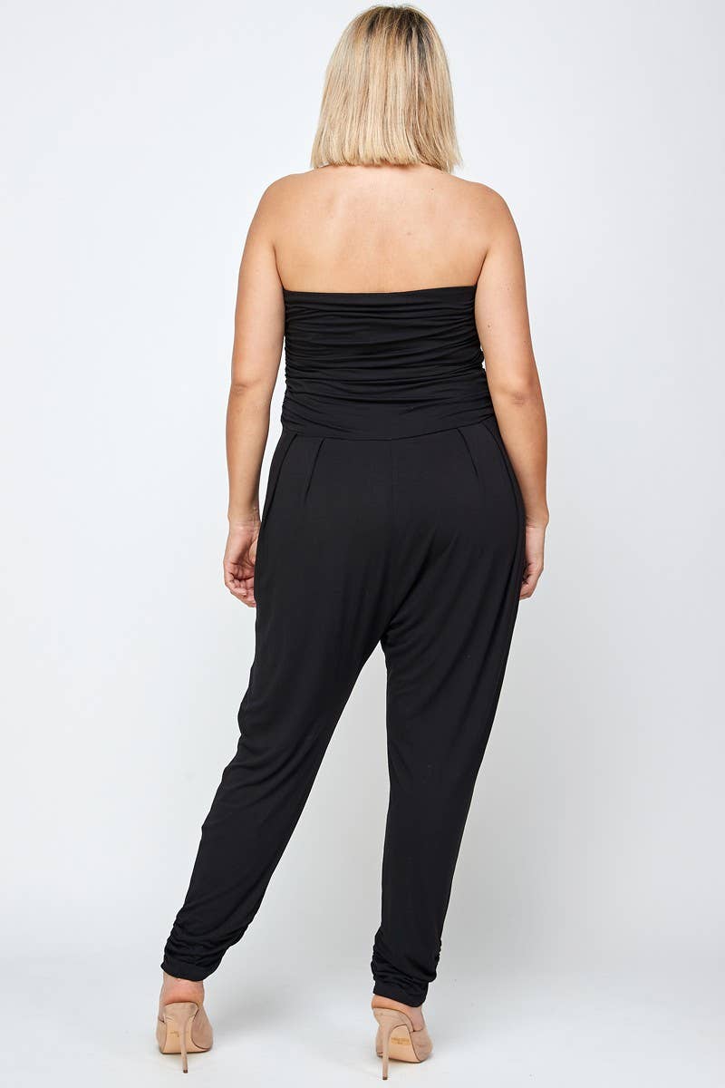 🎉SALE!!🎉 Plus Size Solid Strapless Jumpsuit