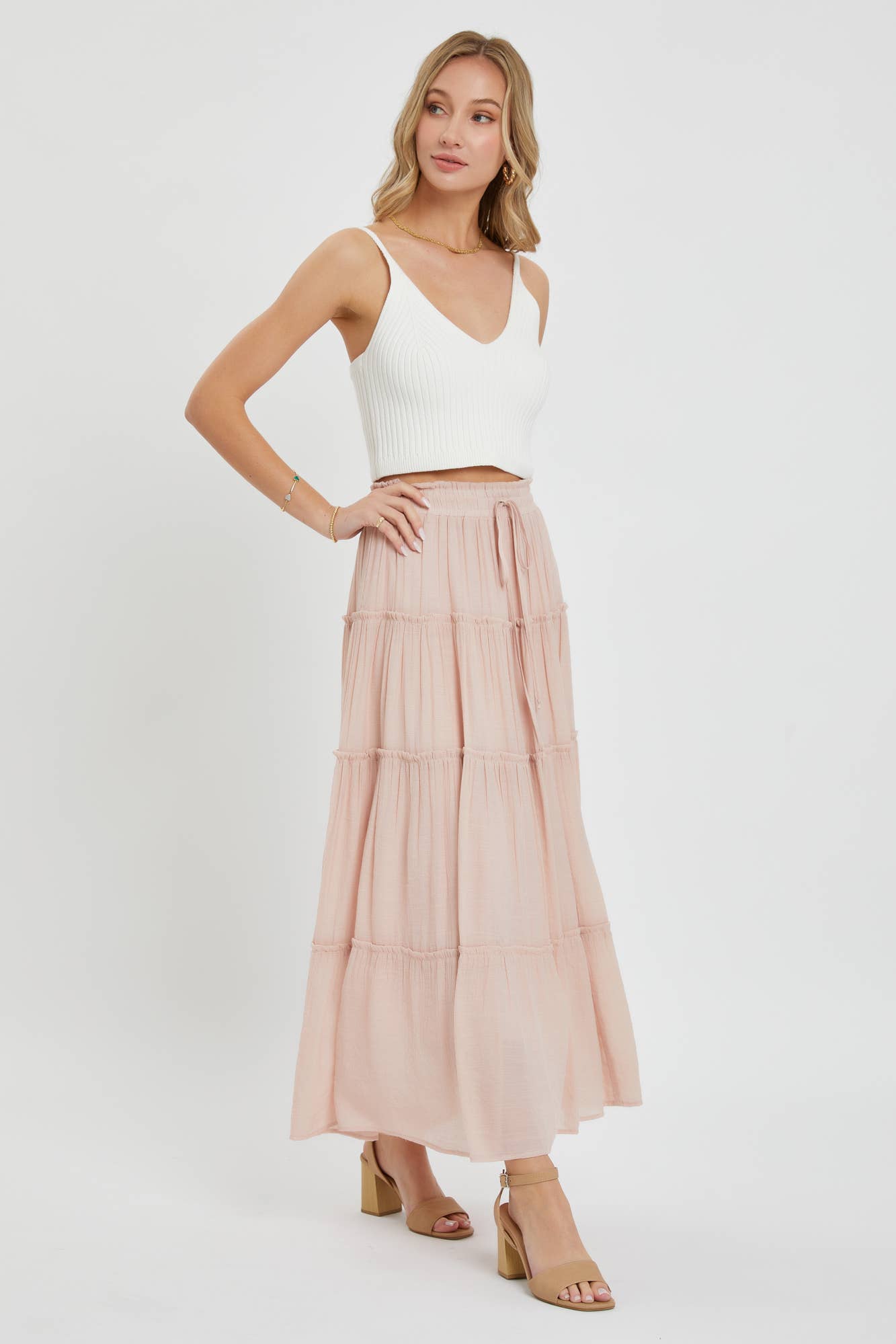 TIERED MAXI SKIRT