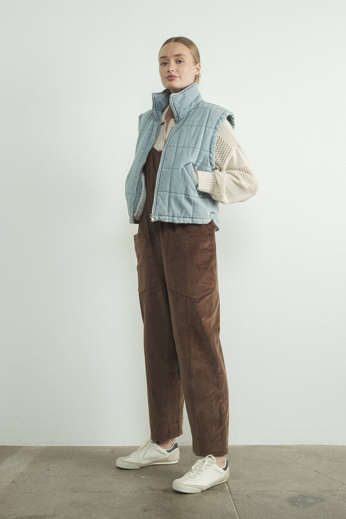 🎉SALE!!🎉 ALEXANDRA QUILTED SHERPA DENIM VEST