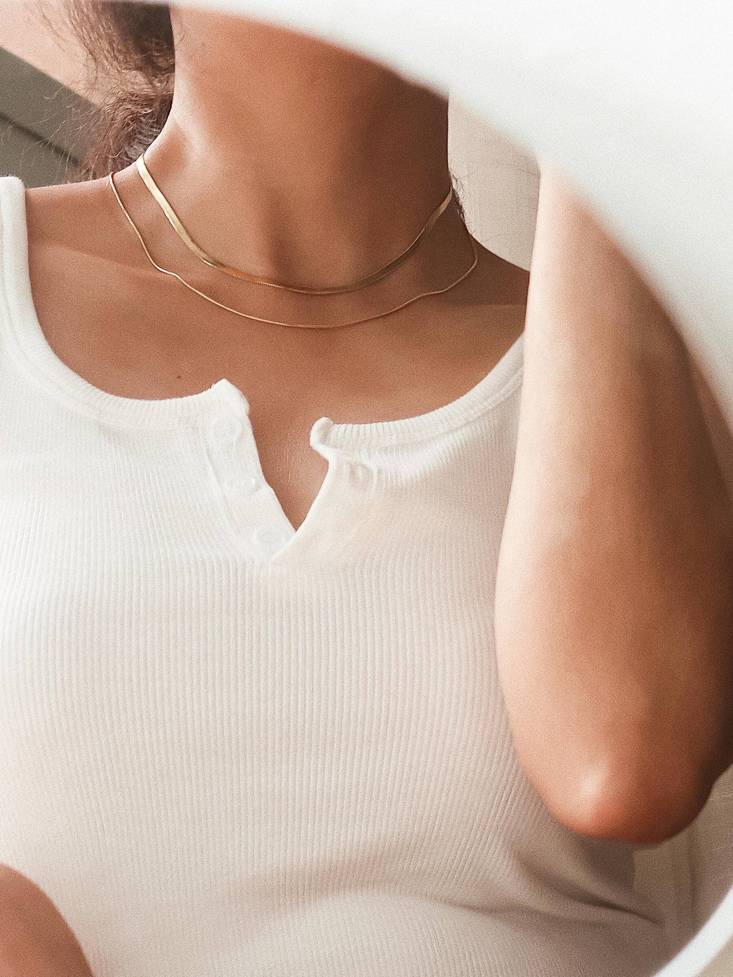 Layered Flat Snake Chain Necklace