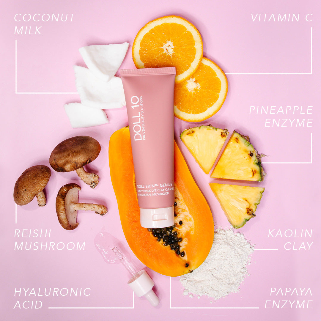 Daily Dissolve Enzyme Clay Cleanser with Reishi Mushroom with Cleansing Pad
