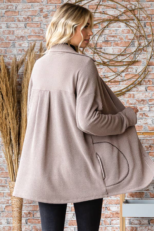 PLUS SIZE Solid Knit Shacket.