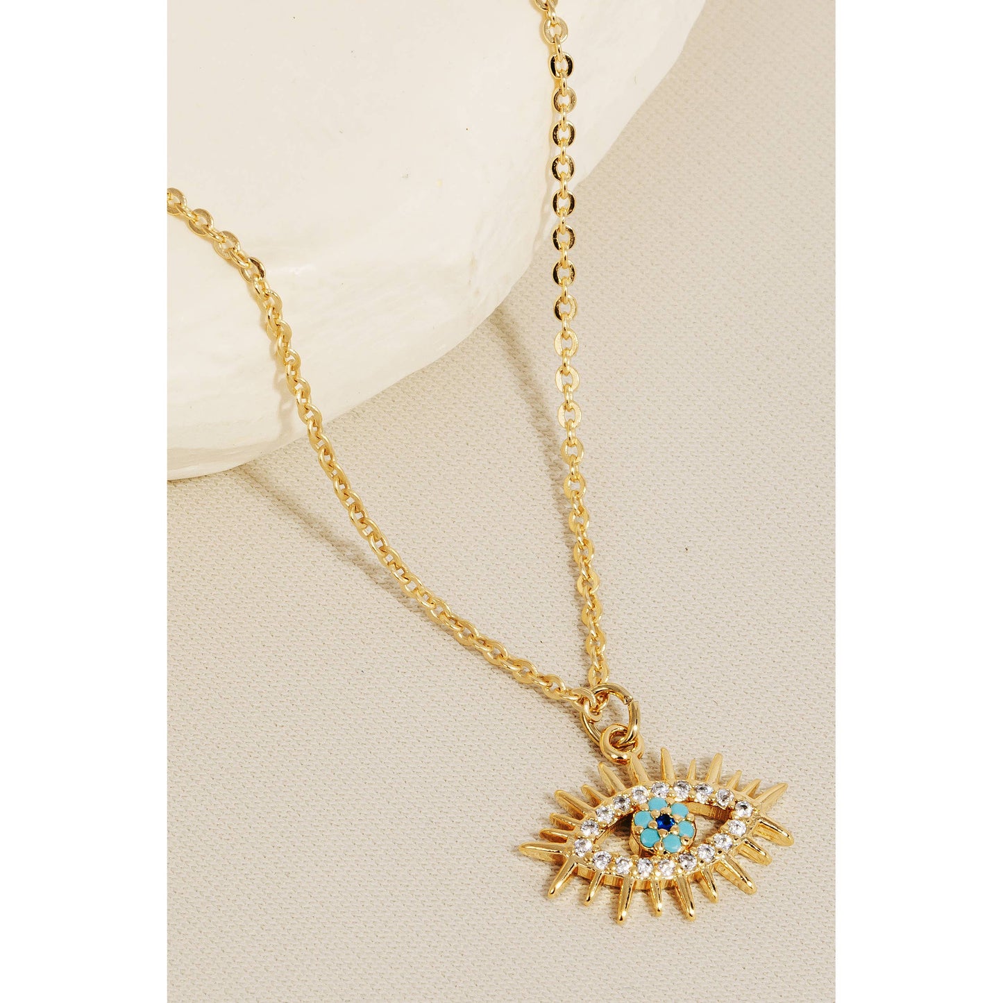 Pave Evil Eye Pendant Necklace