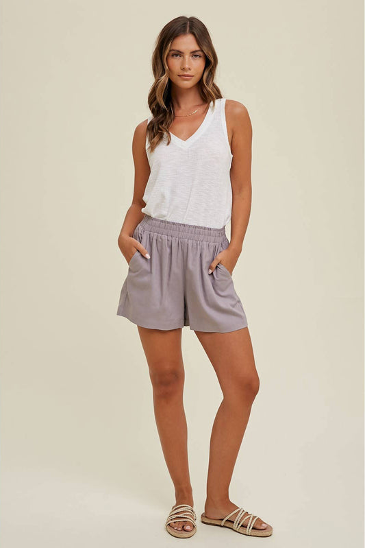 🎉SALE!!🎉 LINEN SHORTS WITH SMOCKED WAISTBAND