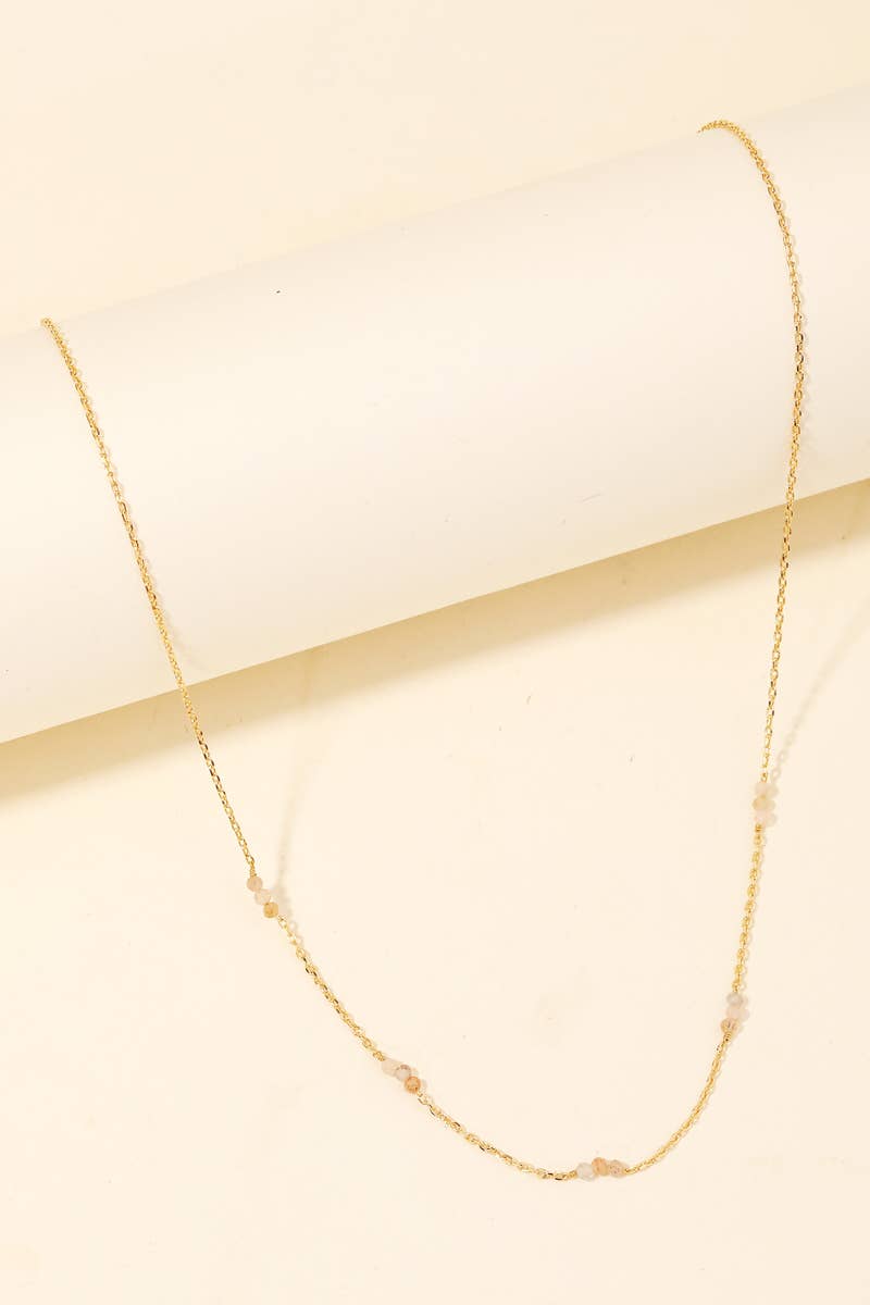 Dainty Chain Bead Charm Necklace