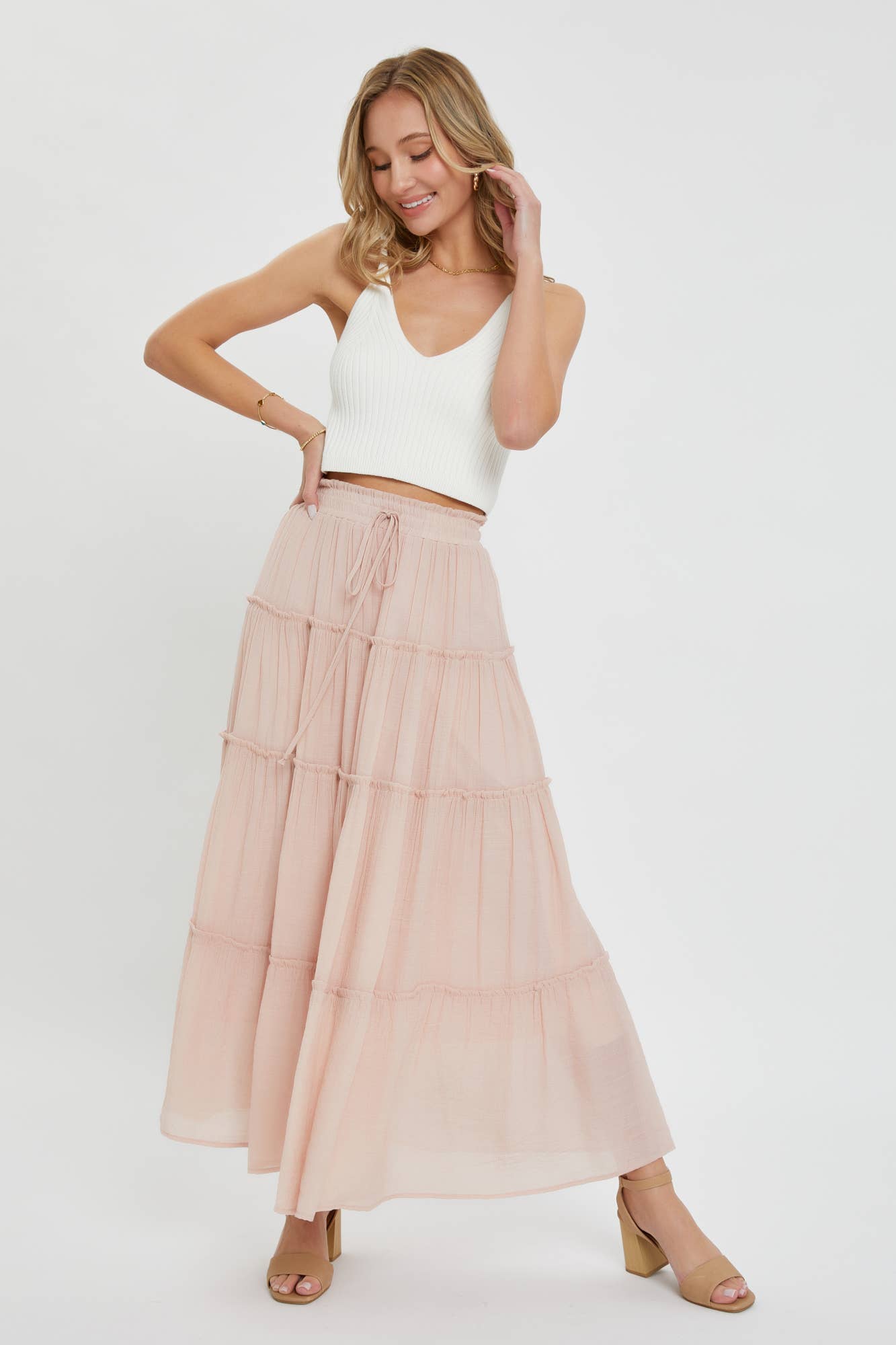 TIERED MAXI SKIRT