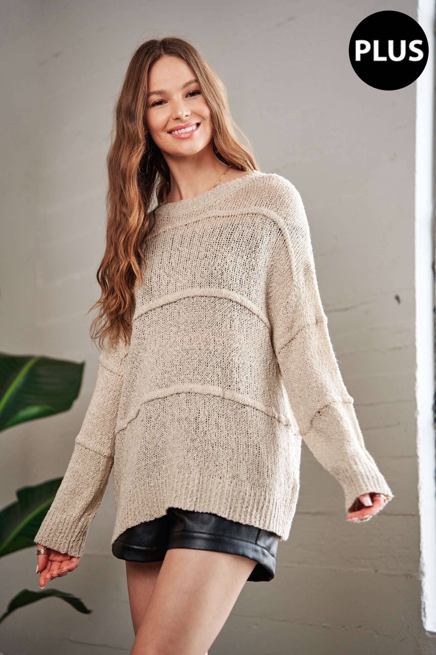 PLUS SIZE LOOSE FIT SWEATER