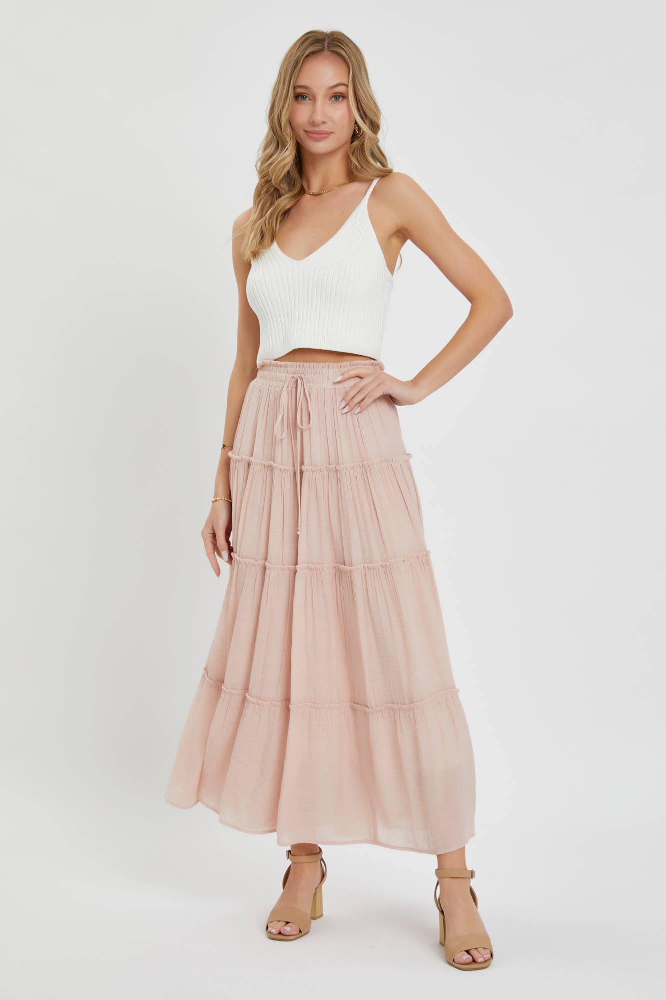 TIERED MAXI SKIRT