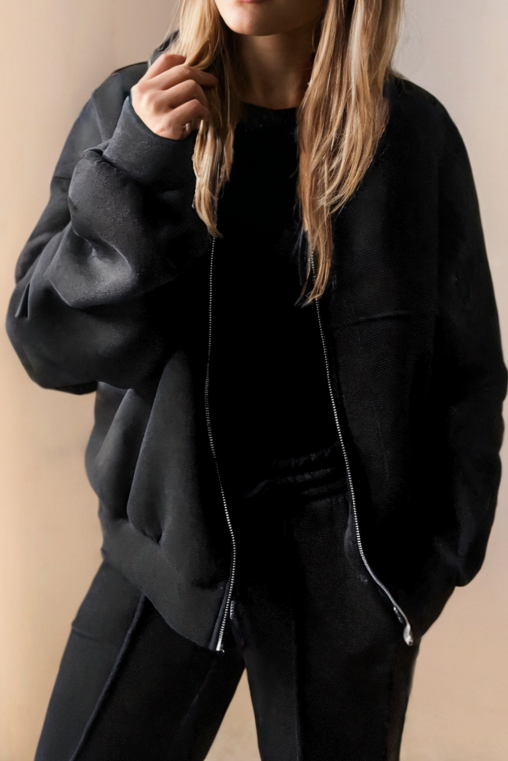 🎉SALE!!!🎉Seamed Zipper Jacket and Drawstring Waist Pants Set