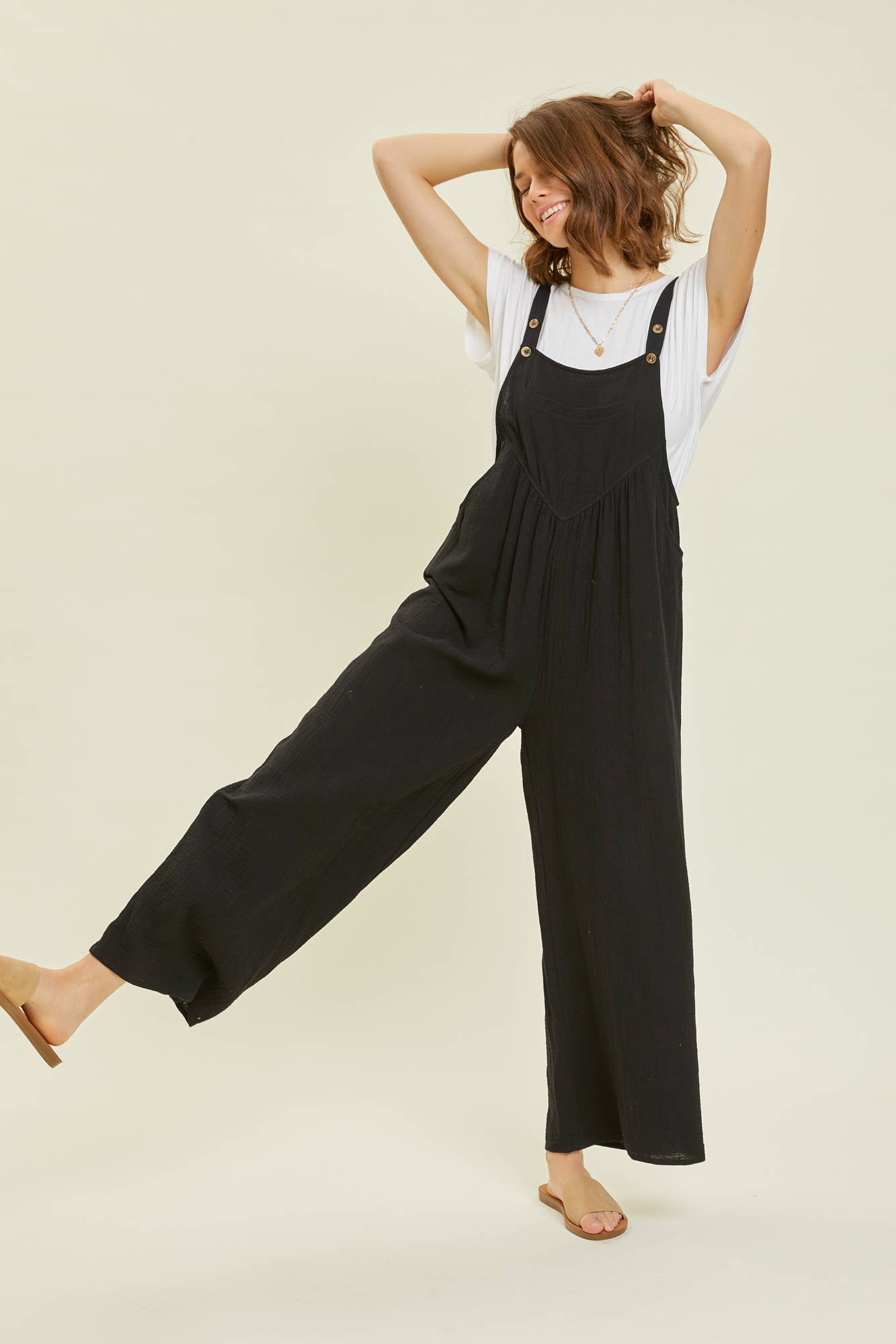 🎉SALE!!🎉PLUS SIZE KANGAROO POCKETED WIDE-LEG OVERALL JUMPSUIT