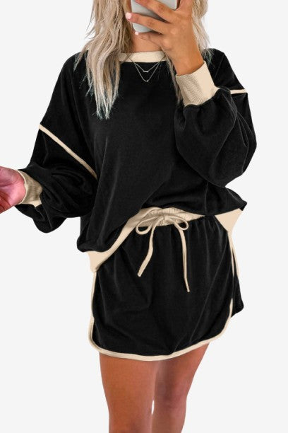 Colorblock Pullover and Skort Set