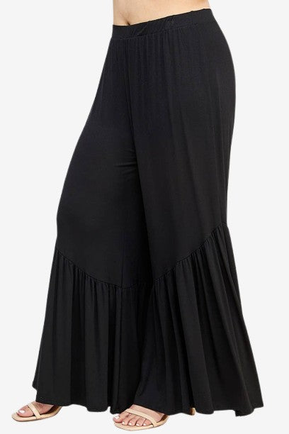 Plus Size High Waisted Ruffle Pant