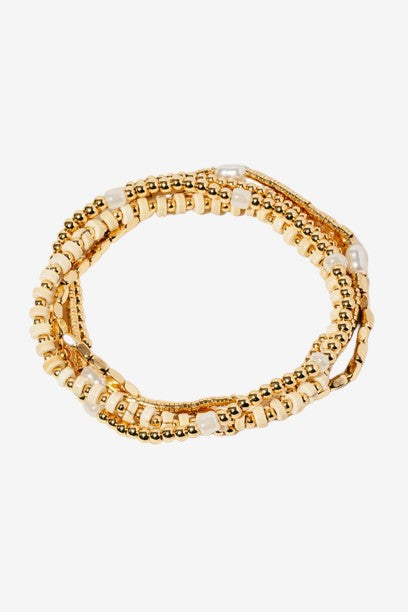 Assorted Beaded Elastic Layered Bracelet Set