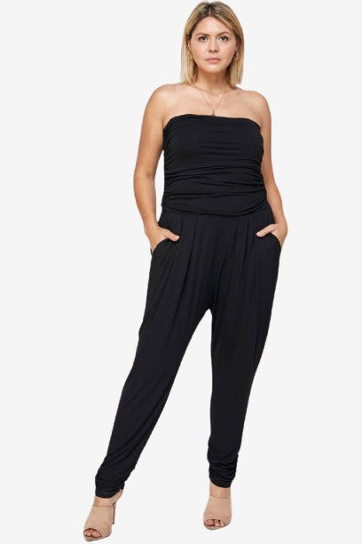 🎉SALE!!🎉 Plus Size Solid Strapless Jumpsuit