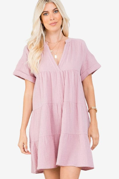 PLUS SIZE TIERED BABYDOLL DRESS