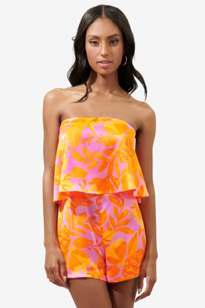 🎉SALE!!!🎉 Tropicana Strapless Romper