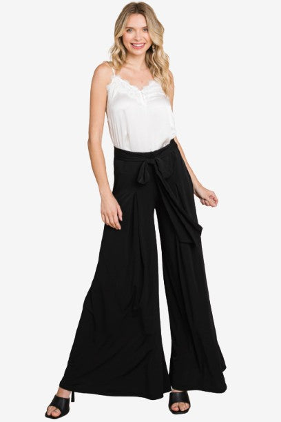 Solid High Waisted Palazzo Pants