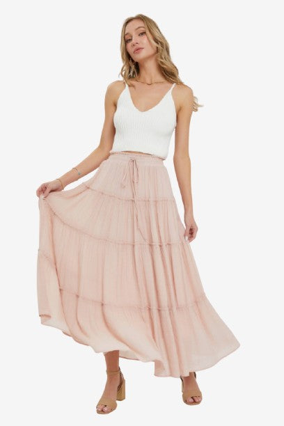 TIERED MAXI SKIRT