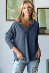 PLUS SIZE Ribbed Long Sleeve Shirt