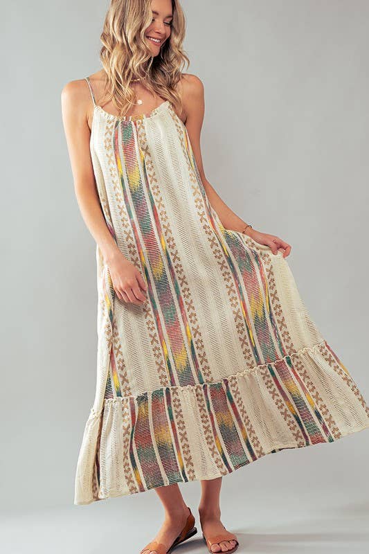 🎉SALE!!!🎉 SCOOP NECK BOHO AZTEC PRINT DRESS