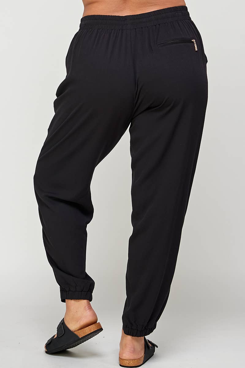 Plus Size Solid Jogger Pant with Pockets