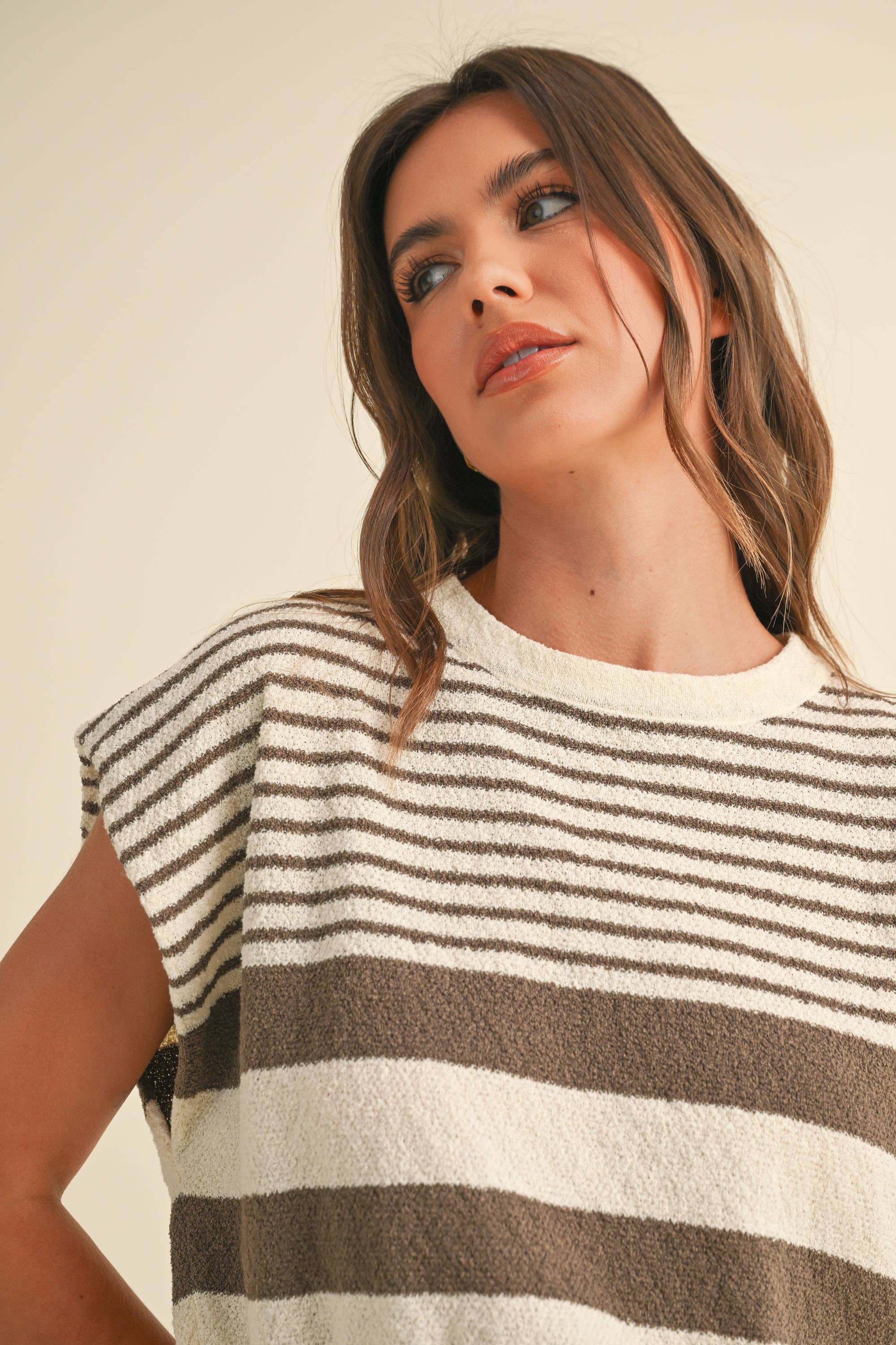 🎉SALE!!🎉MIXED STRIPE PATTERN KNITTED TOP