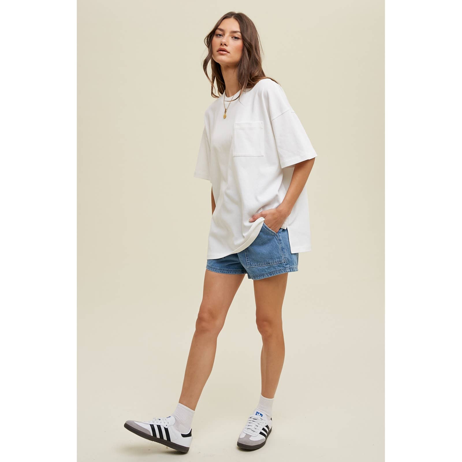 🎉SALE!!🎉 OVERSIZED BOYFRIEND COTTON TEE WITH POCKET