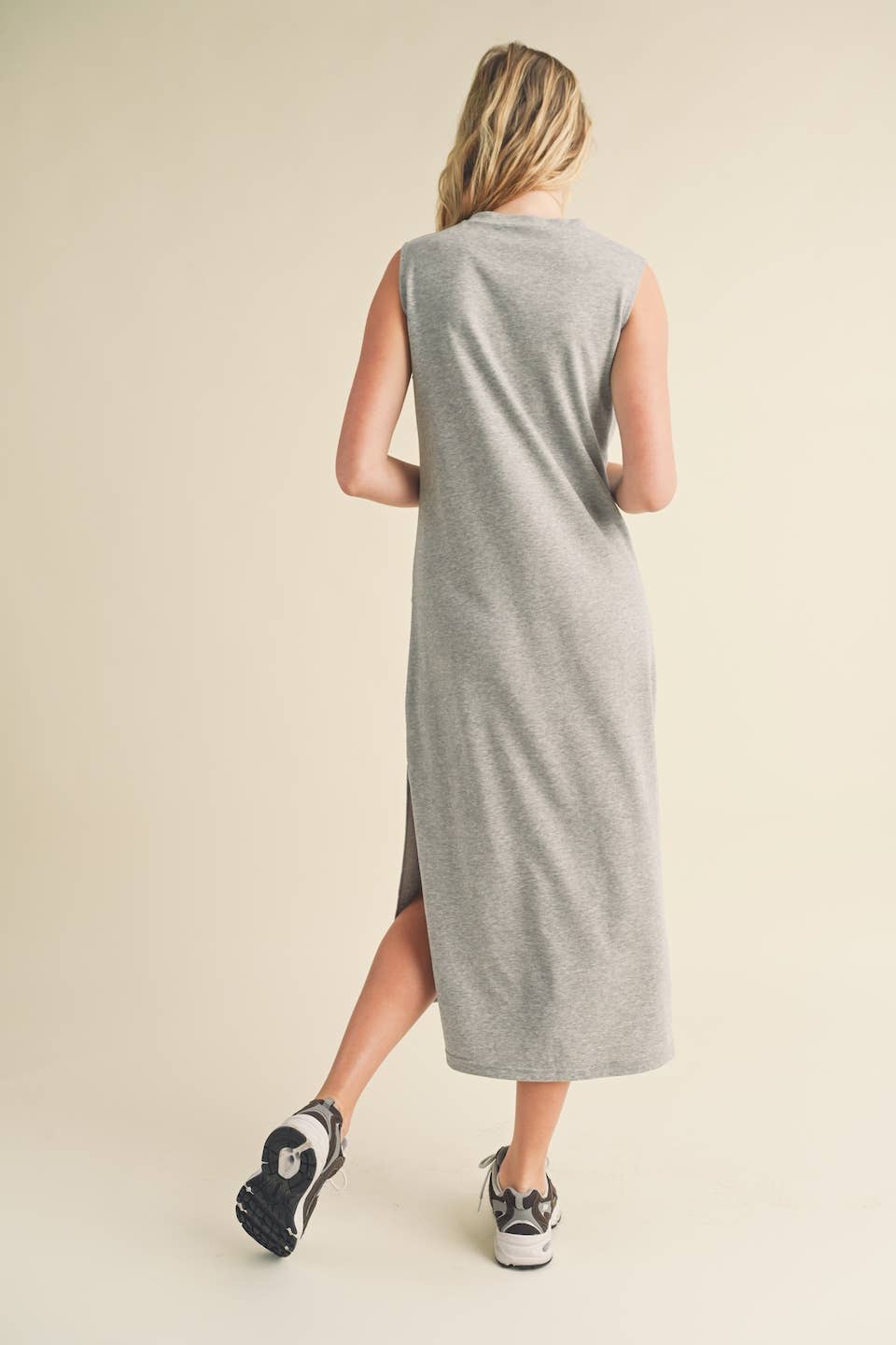 Sleeveless Terry Cloth Midi Dress