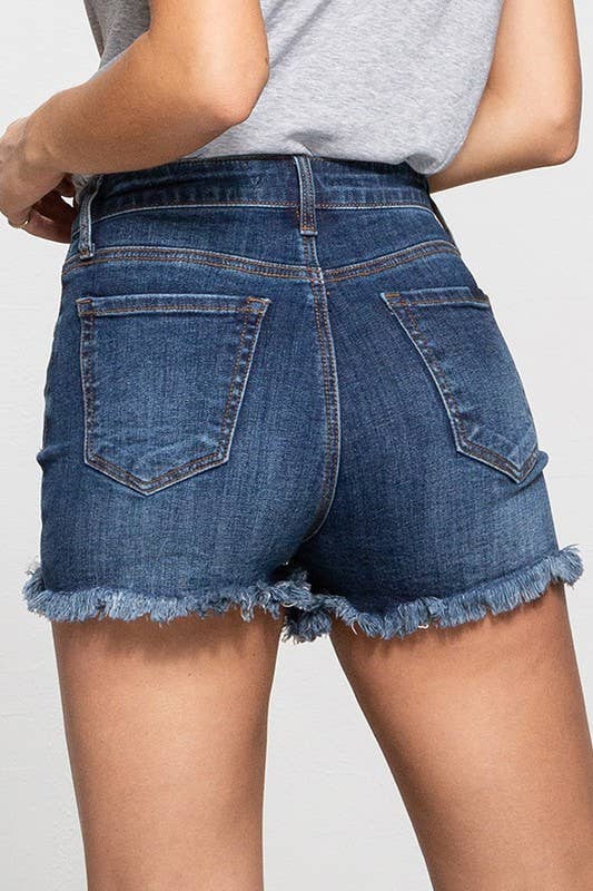 🎉SALE!!🎉 High Waist Lace Lining Denim Shorts