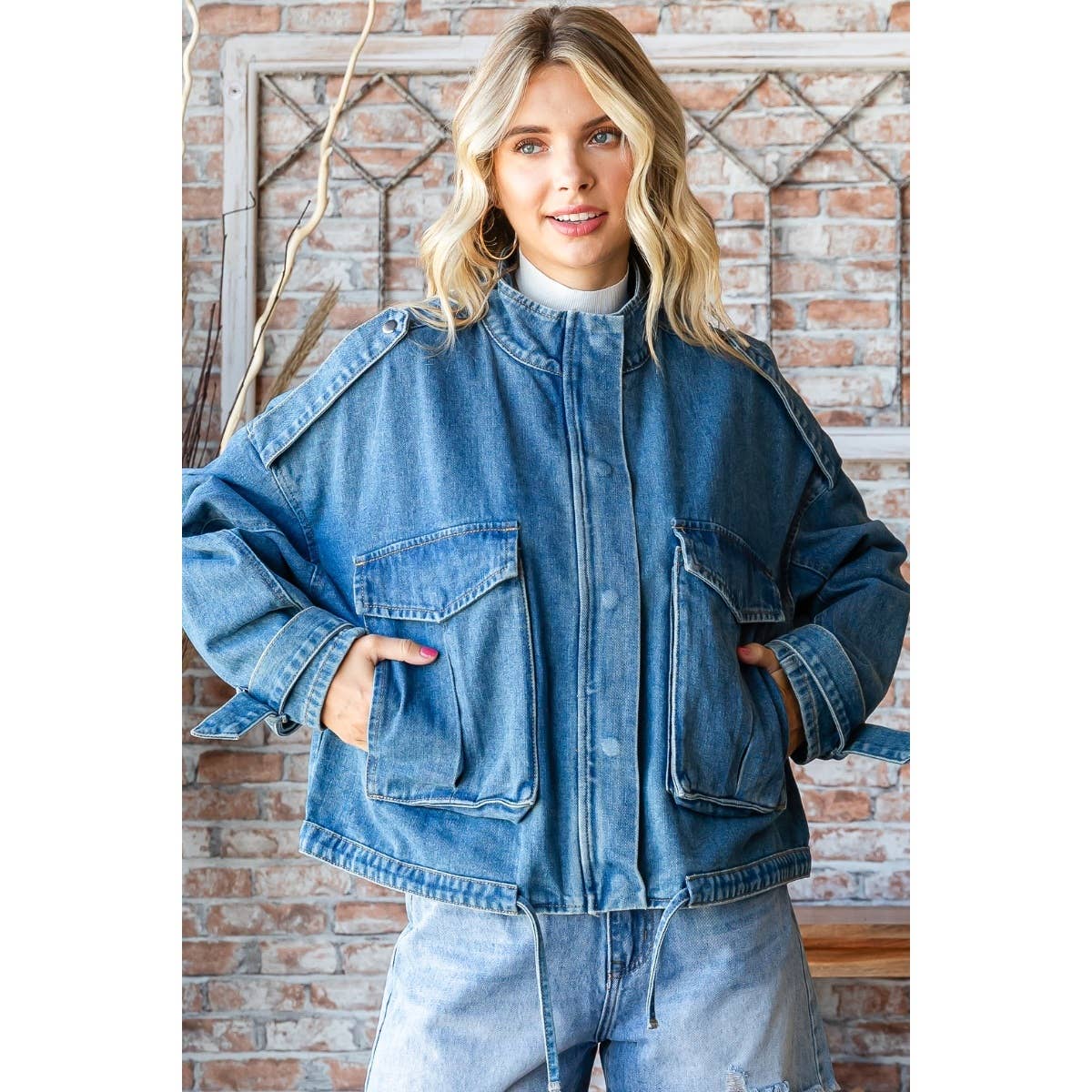 Double Pocket Denim Utility Jacket
