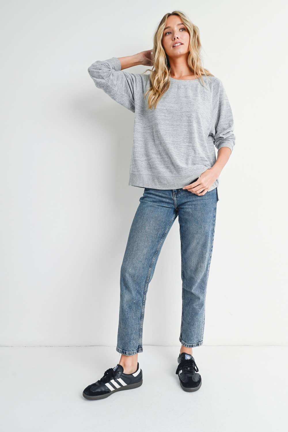 HEATHER CONTRAST SWEATSHIRT PULLOVER