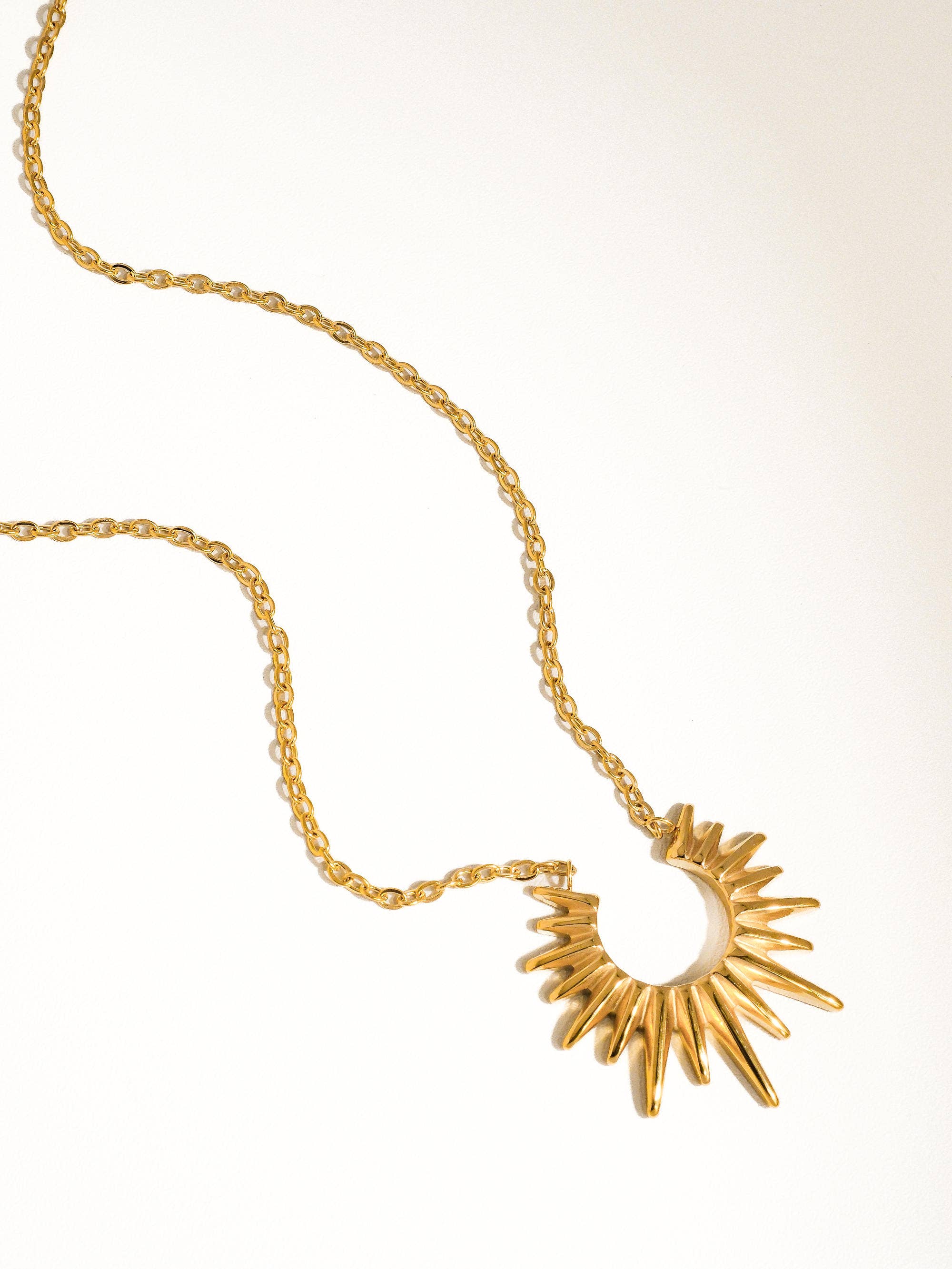 Muse Non-Tarnish Gold Sun Necklace