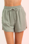 PLUS SIZE Frayed Hem Mini Shorts