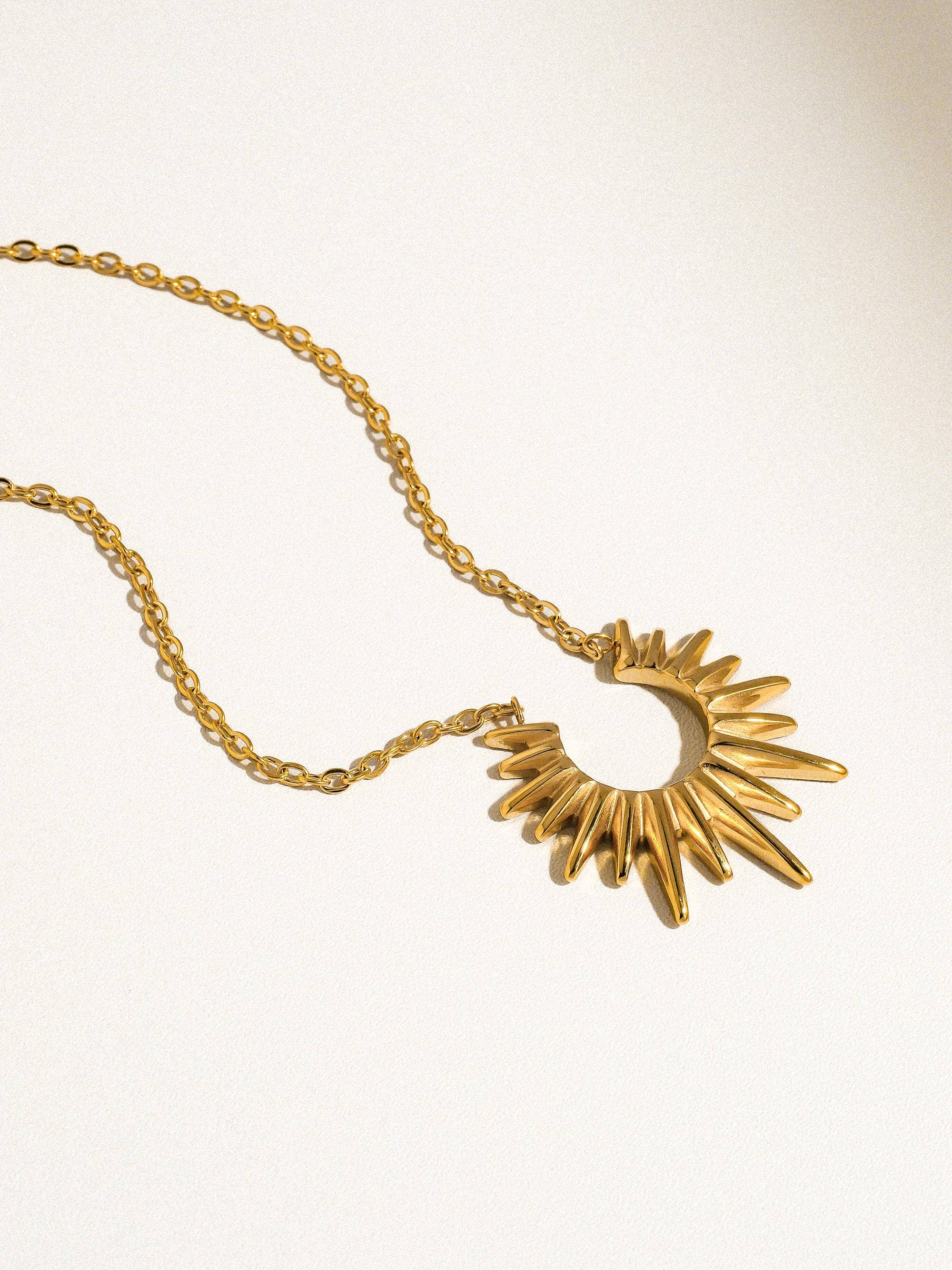 Muse Non-Tarnish Gold Sun Necklace