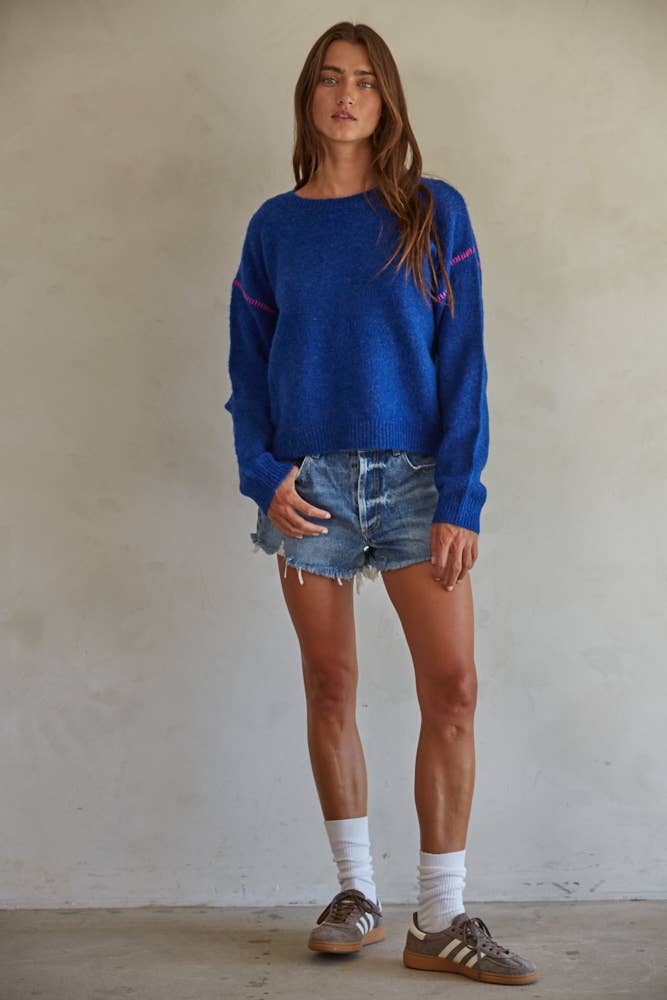 Knit Polyester Acrylic Wool Spandex Sweater