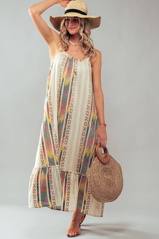 🎉SALE!!!🎉 SCOOP NECK BOHO AZTEC PRINT DRESS