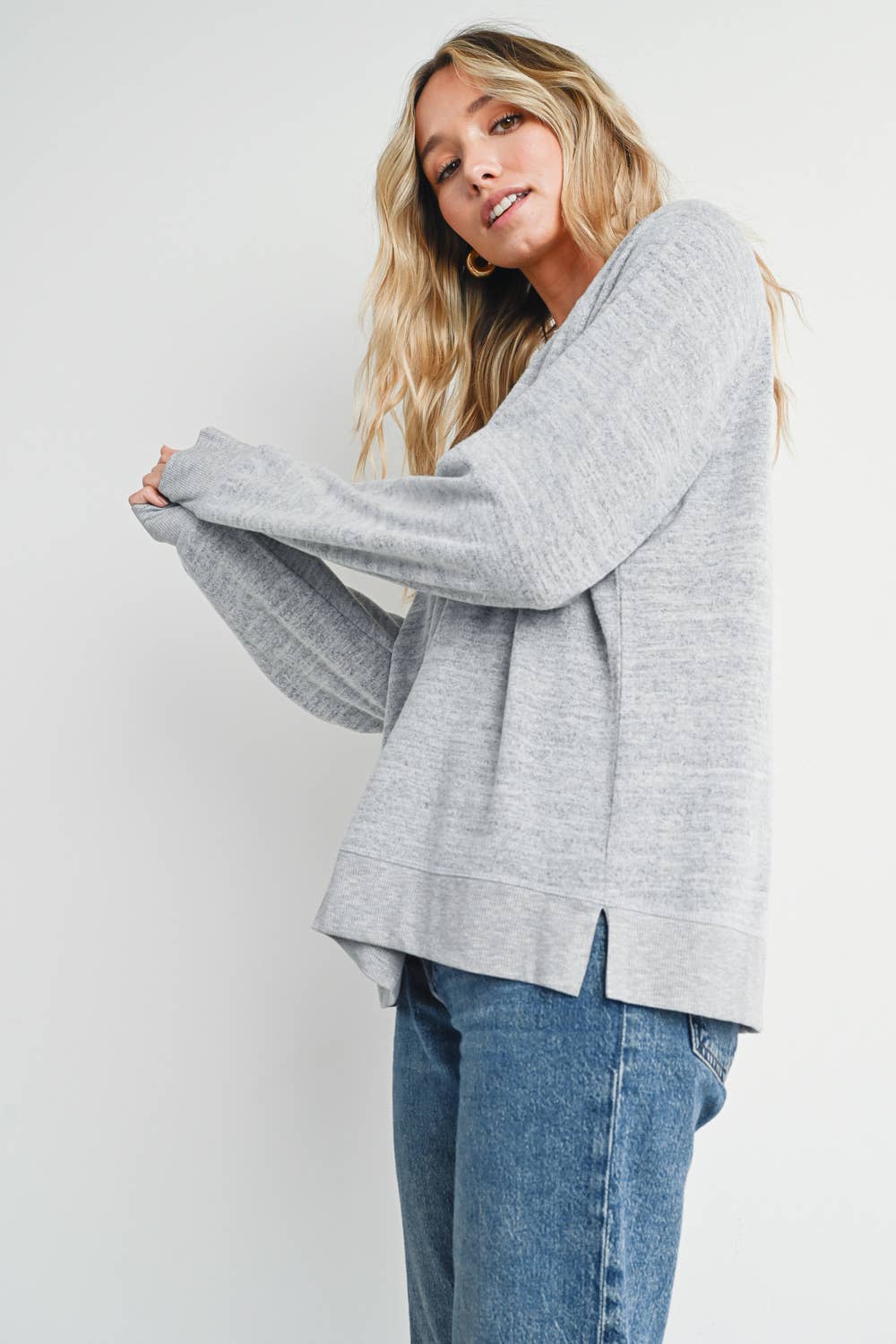 HEATHER CONTRAST SWEATSHIRT PULLOVER