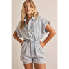 🎉SALE!!🎉 DENIM WASHED ROMPER WITH FRONT BUTTON DOWN DETAIL