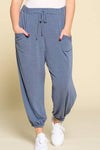 Plus Size Solid Casual Joggers with Side Pockets