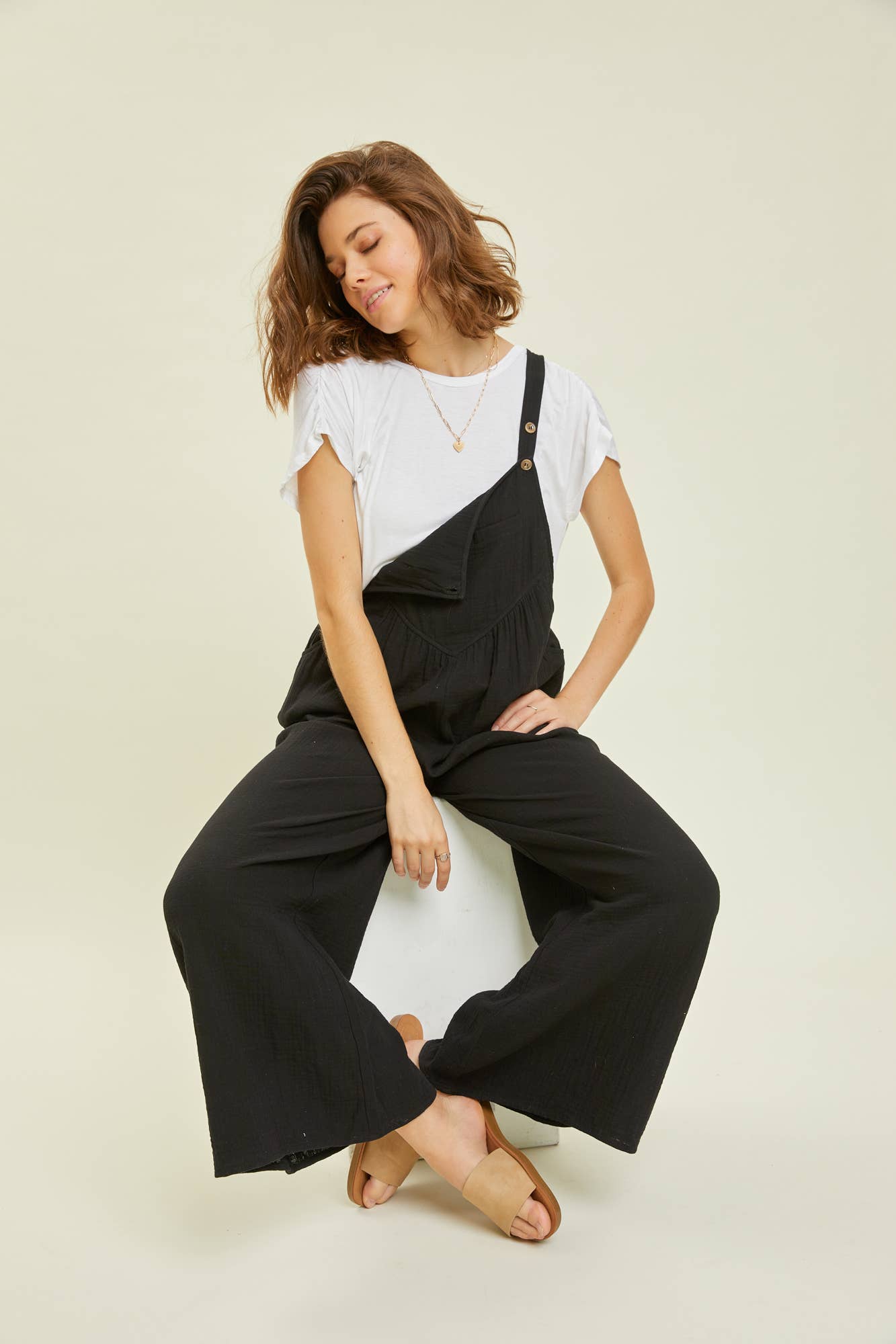 🎉SALE!!🎉PLUS SIZE KANGAROO POCKETED WIDE-LEG OVERALL JUMPSUIT