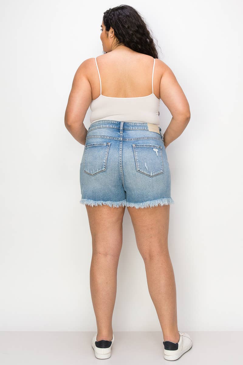 PLUS SIZE - HIGH  RISE STRETCH  SHORT