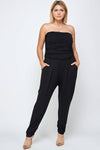 🎉SALE!!🎉 Plus Size Solid Strapless Jumpsuit