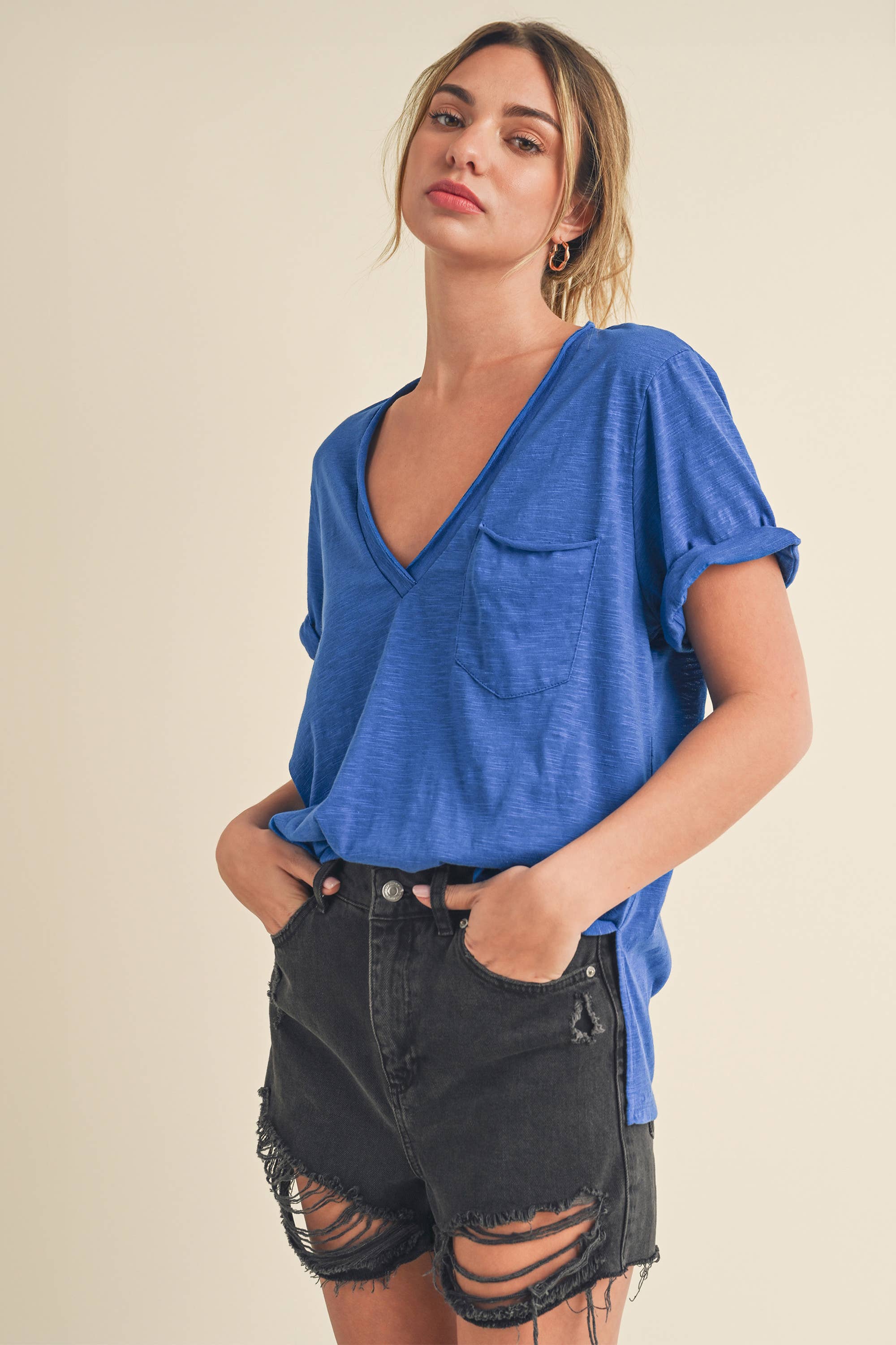 V-Neck Short Sleeve Top